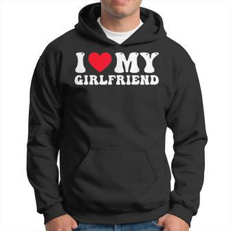 I Love My Girlfriend - I Heart My Girlfriend Groovy Couples Hoodie | Mazezy