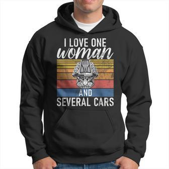 I Love One Woman And Several Cars Muscle Car Cars Funny Gifts Hoodie | Mazezy