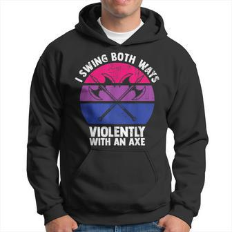 I Swing Both Ways With An Axe Bisexual Lgbt Pride Retro Hoodie | Mazezy