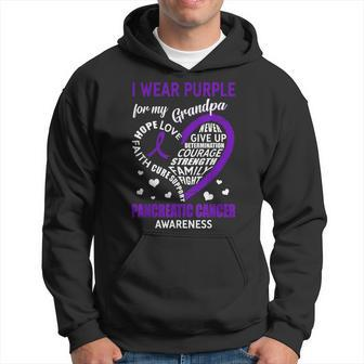 I Wear Purple For My Grandpa Pancreatic Cancer Awareness Hoodie | Mazezy