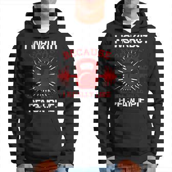 I Workout Because I Like Pecan Pie Gym Funny Exercise Humor Hoodie - Monsterry