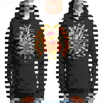 Ice Hockey Thanksgiving Turkey Playing Hockey Hoodie | Mazezy