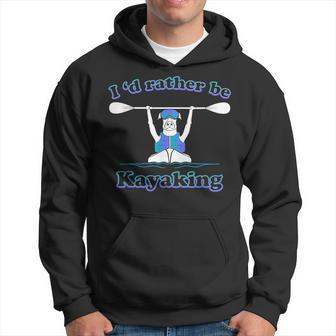 Id Rather Be Kayaking With Dog Funny Dog Kayak Graphic Hoodie - Monsterry