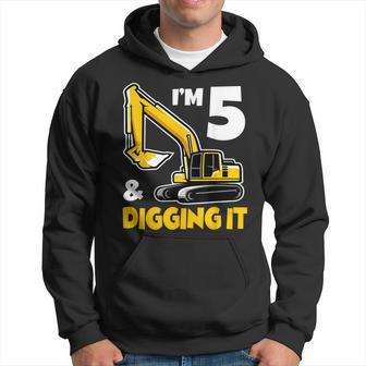 I'm 5 Year Old Excavator Construction 5Th Birthday Boy Hoodie - Seseable