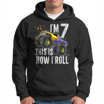 I'm 7 This Is How I Roll Monster Truck 7Th Birthday Boys Hoodie - Monsterry CA