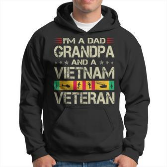 Im A Dad Grandpa And Vietnam Veteran Fathers Day Retro Hoodie - Seseable