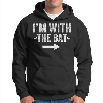 I'm With The Bat Costume Halloween Matching Couple Hoodie - Thegiftio UK