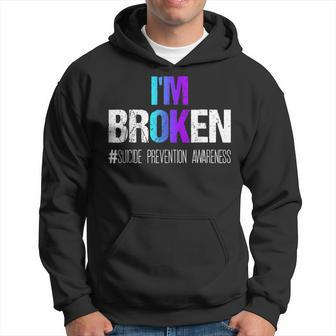 I'm Broken Wear Teal And Purple Suicide Prevention Awareness Hoodie - Monsterry DE