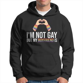 Im Not Gay But My Boyfriend Is Couple Pride Month Lgbtq Hoodie | Mazezy