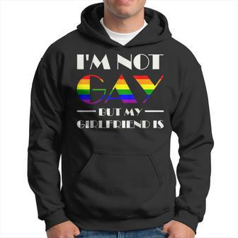 Im Not Gay But My Girlfriend Is Lgbt Pride Gift Hoodie | Mazezy