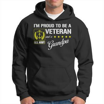 Im Proud To Be A Navy Veteran And A Grandpa Pride Hoodie | Mazezy