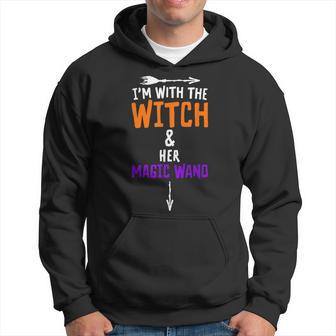 I'm With The Witch And Her Magic Wand Halloween Hoodie - Thegiftio UK