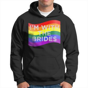 Im With The Brides Lesbian Gay Wedding Party Hoodie | Mazezy