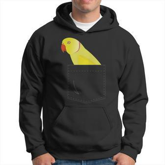 Indian Ringneck Parakeet Yellow Parrot Fake Pocket Hoodie | Mazezy