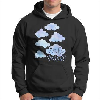 Infp Day Dreamer Blue Rain Clouds Watercolor Hoodie | Mazezy