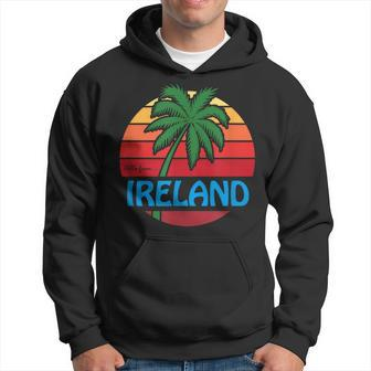 Ireland Retro Summer Palm Tree Beach Souvenir Summer Funny Gifts Hoodie | Mazezy