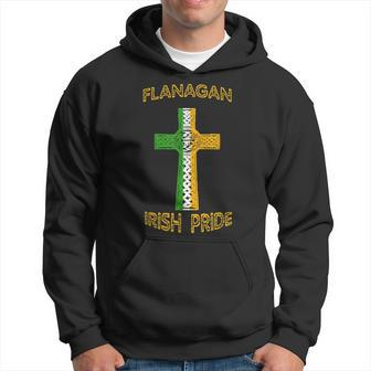 Irish Last Name Flanagan Celtic Cross Heritage Pride Hoodie | Mazezy