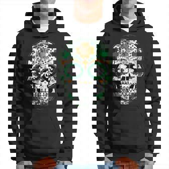Irish Sugar Skull St Patrick Holiday Skull Hoodie | Mazezy