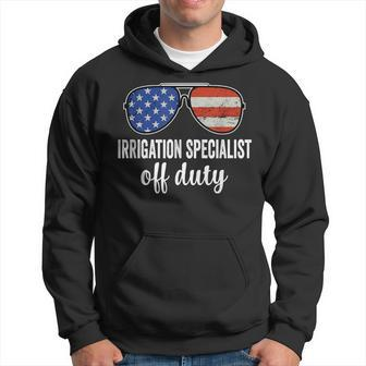 Irrigation Specialist Off Duty American Flag Sunglasses Hoodie | Mazezy
