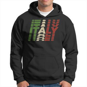 Italia Italian Flag In Letters Hoodie | Mazezy
