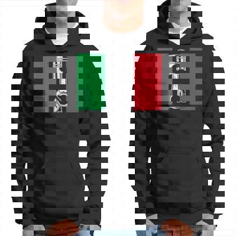 Italian Car & Diesel Mechanic Italy Flag Piston Muscle Auto Hoodie | Mazezy
