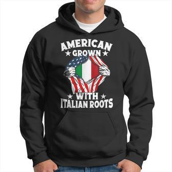 Italy American Grown With Italian Roots Proud Italian Hoodie | Mazezy