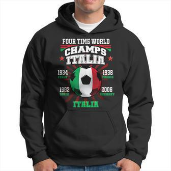 Italy Football With Cup Years For Italia Soccer Fans Hoodie | Mazezy