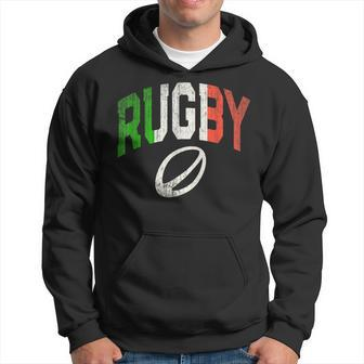 Italy Rugby Italian Athletic Varsity Crew Flag Colors Hoodie | Mazezy