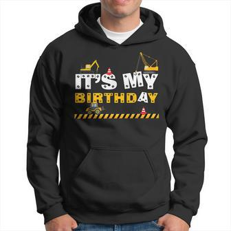 Its My Birthday Construction Family Birthday Party Hoodie | Mazezy