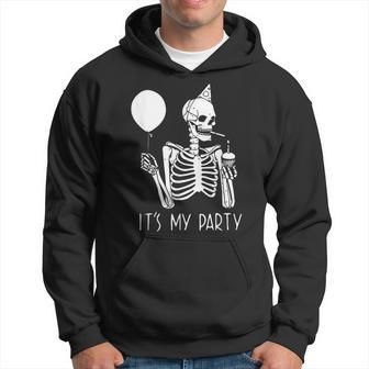 Its My Party Lazy Halloween Costume Skeleton Skull Birthday Hoodie - Monsterry