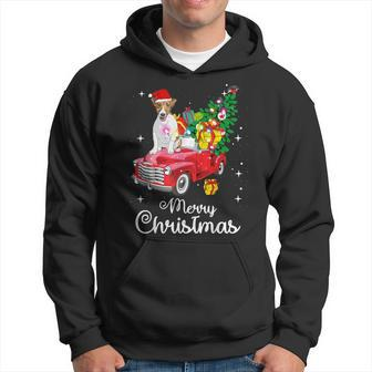 Jack Russell Terrier Ride Red Truck Christmas Pajama Hoodie | Mazezy