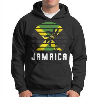 Jamaica Jamaican Pride Palm Tree Sunset Flag Jamaican Hoodie - Thegiftio UK