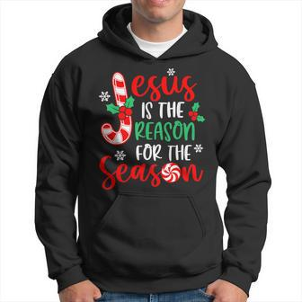 Jesus Is The Reason For The Season Christmas Xmas Candy Cane Hoodie - Seseable