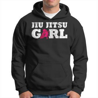 Jiu Jitsu Girl Player Silhouette Sport Gift Hoodie - Seseable