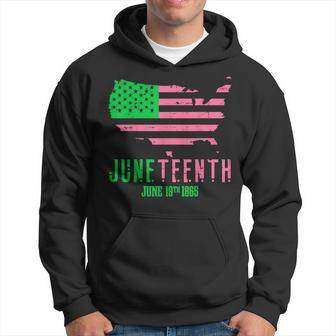 June 19Th 1865 Junenth Aka Distressed American Flag Hoodie | Mazezy