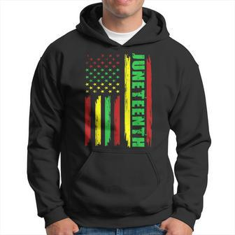 Junenth African American Flag Black Melanin Pride Hoodie - Seseable
