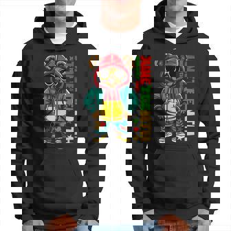 Junenth Black Hip Hop Teddy Bear African American Hoodie | Mazezy
