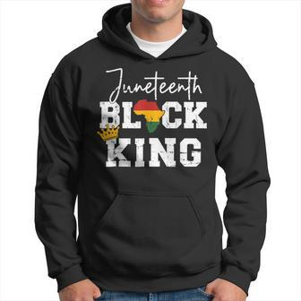 Junenth Black King With Pan African Map Flag Men Boys Hoodie | Mazezy