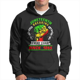 Junenth Breaking Chains Since 1865 Black American Freedom Hoodie | Mazezy