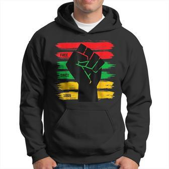 Junenth Free Since 1865 Black History Freedom Fist Hoodie | Mazezy