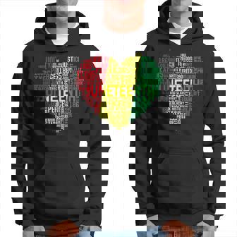Junenth Heart Word Cloud Black Freedom Junenth Hoodie - Thegiftio UK