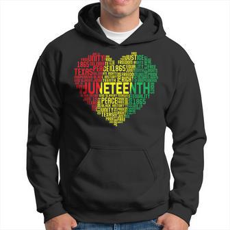 Junenth Heart Word Cloud Black Freedom Junenth Hoodie - Thegiftio UK