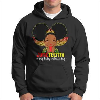 Junenth Is My Indepence Day Little Black Queen Girls Kids Hoodie - Thegiftio UK