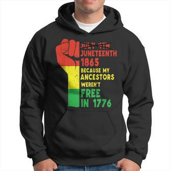 Junenth My Ancestors Free Black African Flag Pride Fist Hoodie | Mazezy