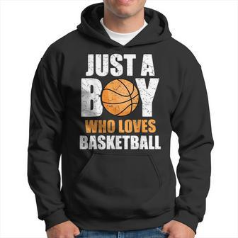 Just A Boy Who Loves Basketball Basketball Funny Gifts Hoodie | Mazezy