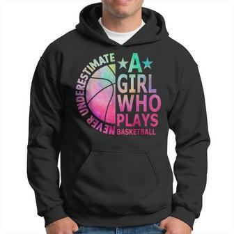 Just A Girl Who Loves Basketball Never Underestimate Bball Basketball Funny Gifts Hoodie | Mazezy