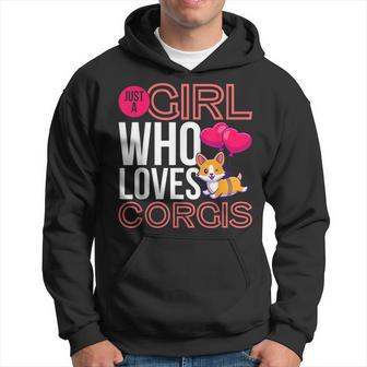 Just A Girl Who Loves Corgis Corgi Girl Corgi Owners Hoodie | Mazezy