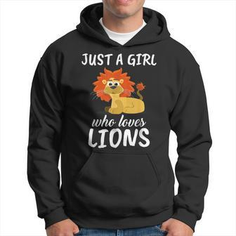 Just A Girl Who Loves Lions Clothes Outfit Gift Lion Hoodie | Mazezy AU