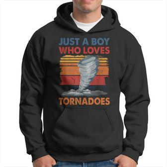 Just A Boy Who Loves Tornado Weather Storm Tornado Chaser Hoodie | Mazezy