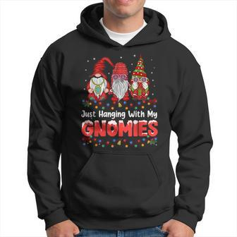 Just Hanging With My Gnomies Pajama Cute Gnome Christmas Hoodie - Seseable